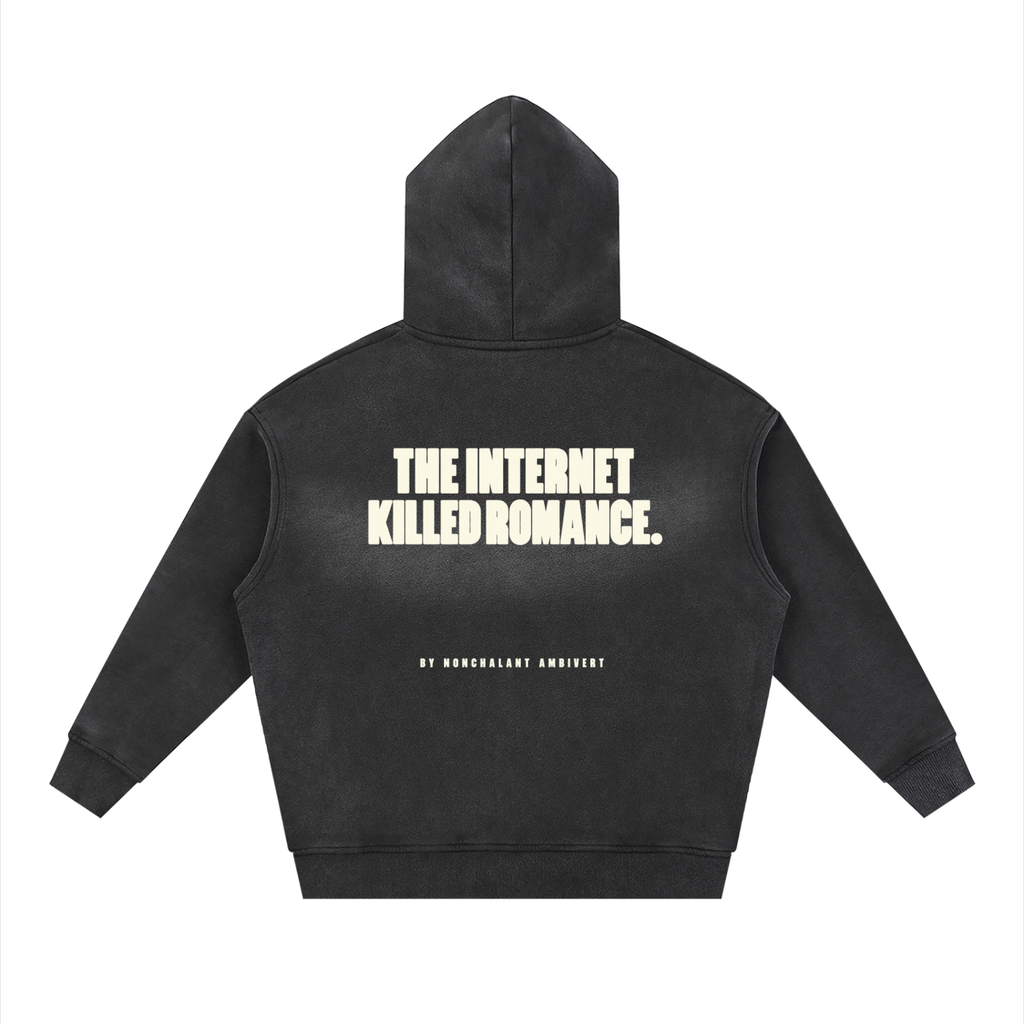 Sunfade Two-way Zipper Boxy Fleece Hoodie