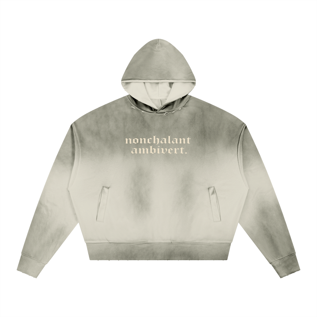 Unisex Sunfade Distressed Boxy Hoodie