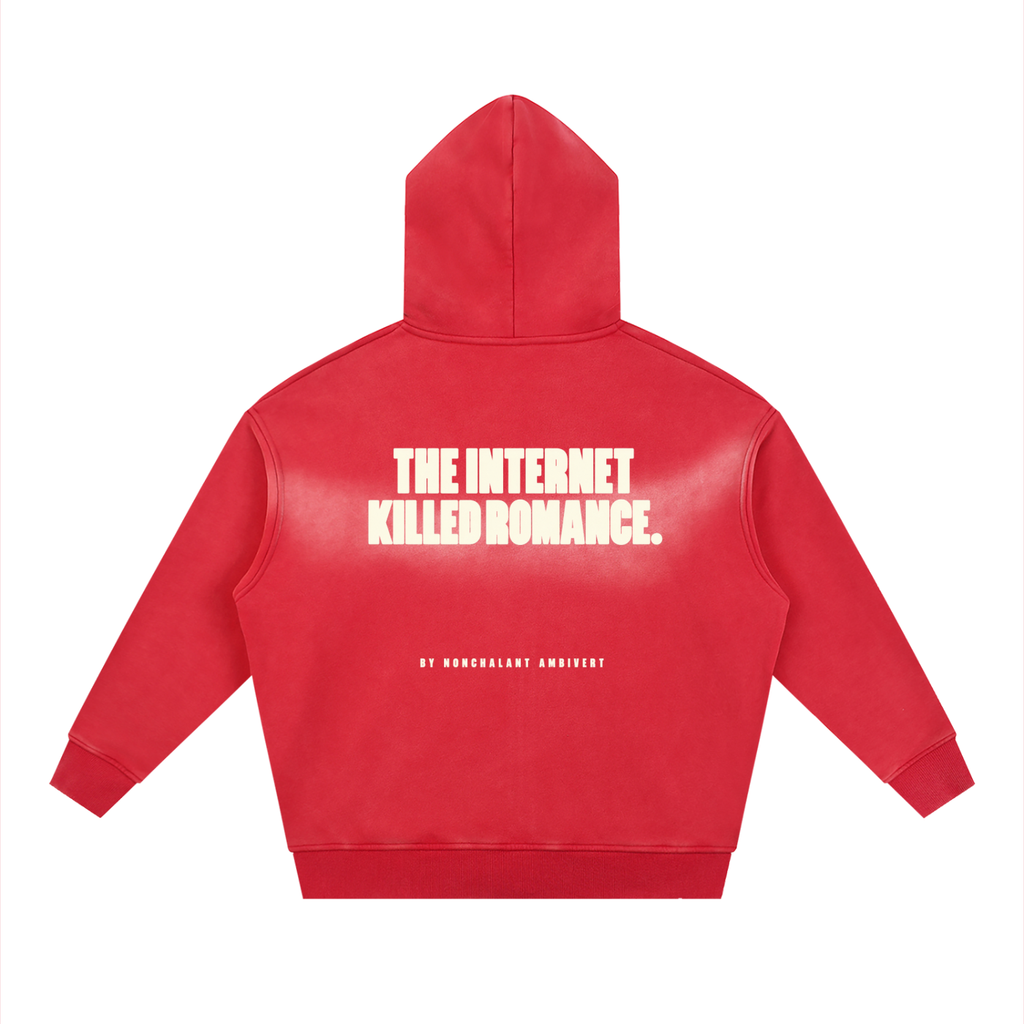 Sunfade Two-way Zipper Boxy Fleece Hoodie