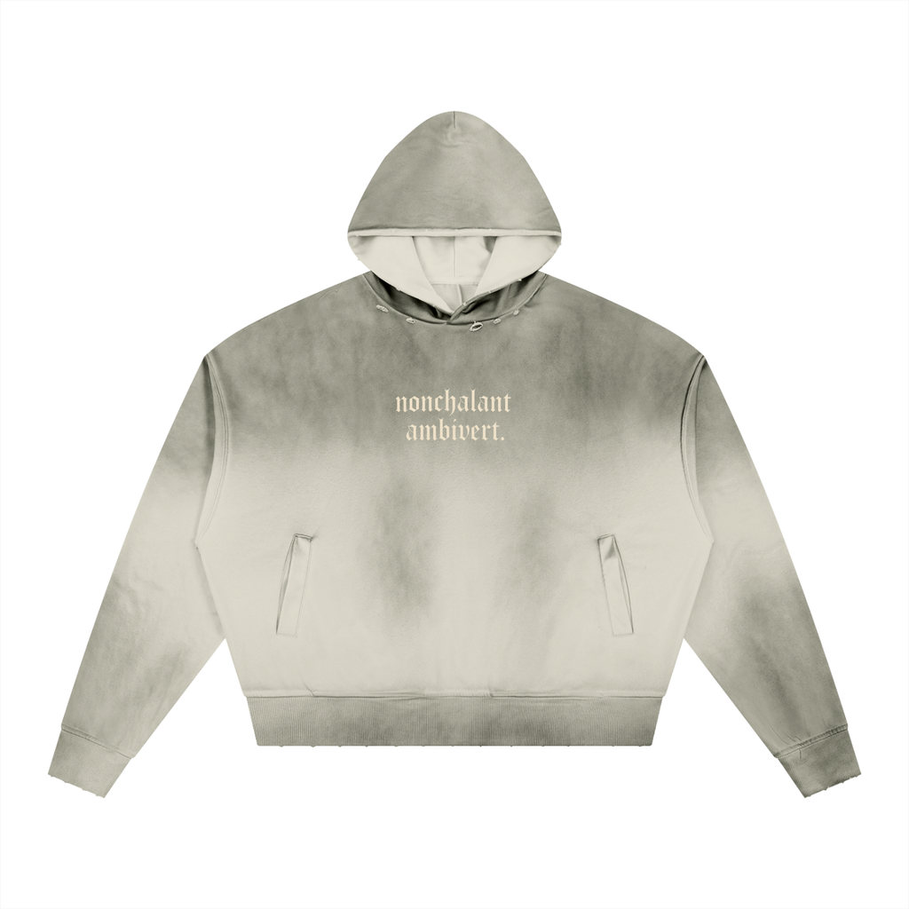 Unisex Sunfade Distressed Boxy Hoodie