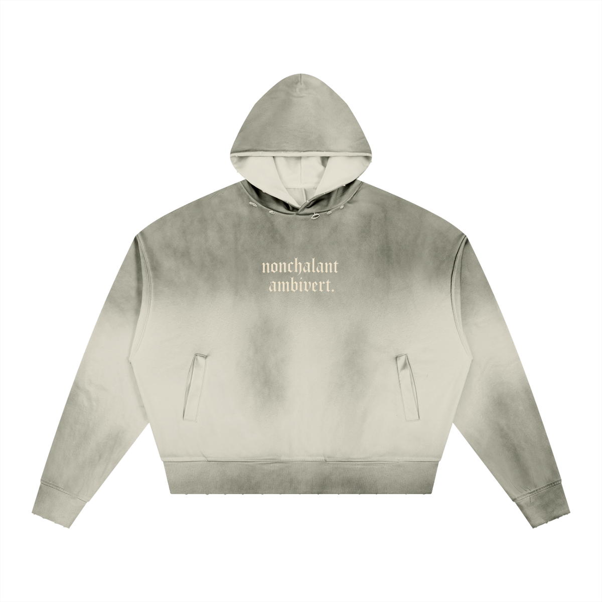 Unisex Sunfade Distressed Boxy Hoodie