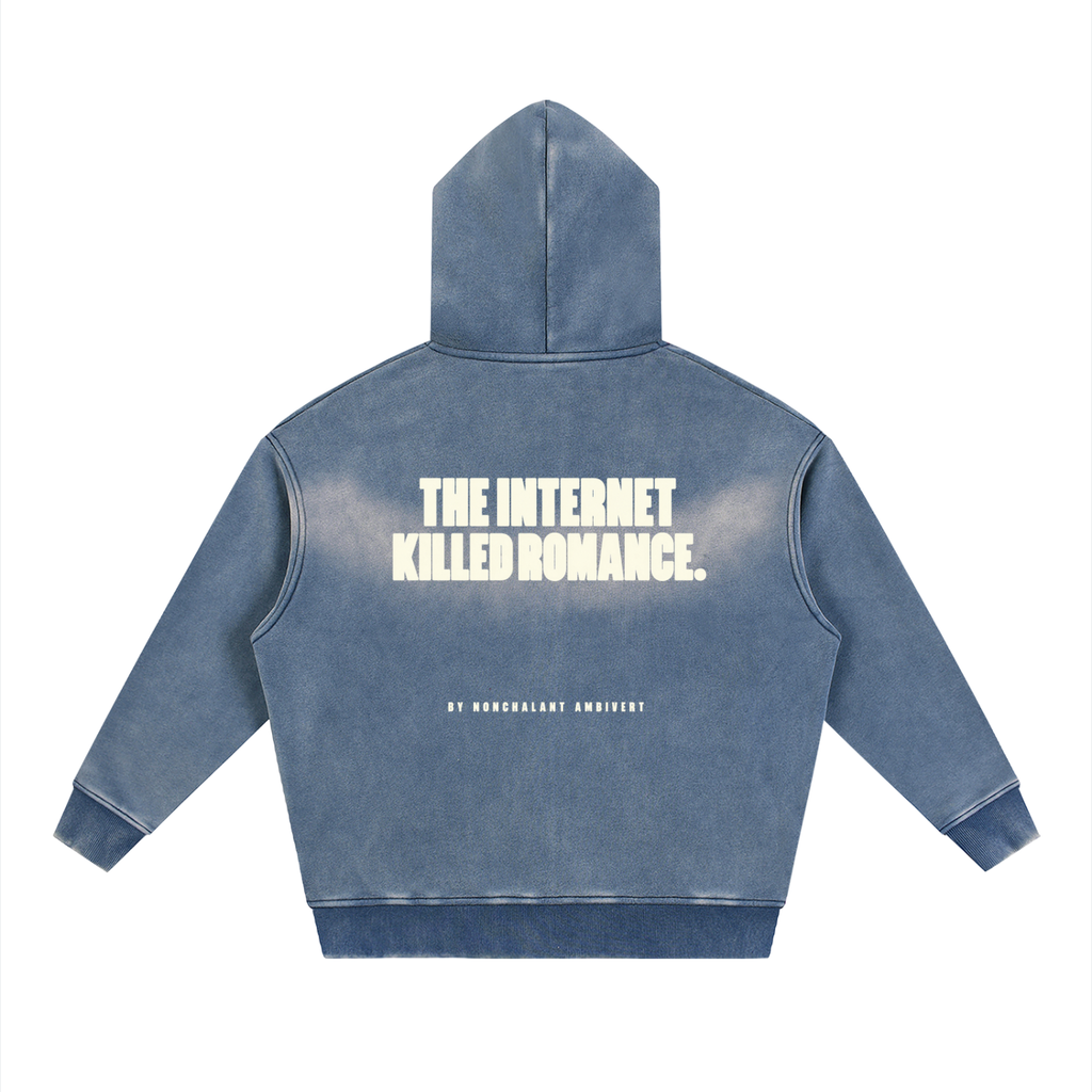 Sunfade Two-way Zipper Boxy Fleece Hoodie