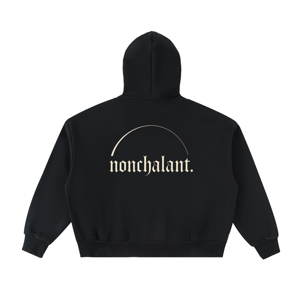 Fleeced Full-Zip Boxy Hoodie